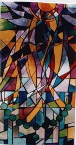stained glass window of the Ascension